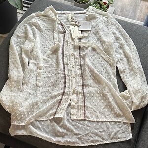 NWT Matilda Jane Cream Button-Up Blouse